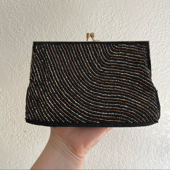 Beaded Clutch Small Handbag Purse Made in Hong Kong - Picture 4 of 10